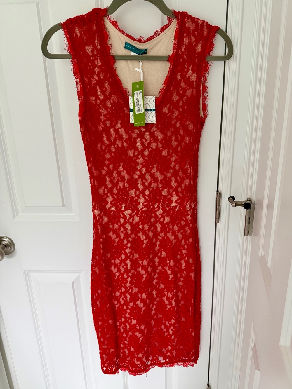 NWT Piperlime Original Pim+Larkin Red Lace Sleeveless Bodycon Dress